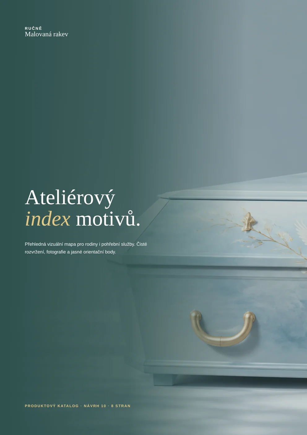 Titulní strana osmistránkového katalogu Ateliérový index
