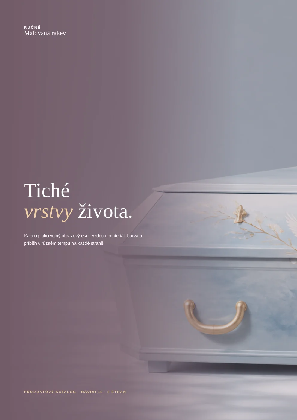 Titulní strana osmistránkového katalogu Tiché vrstvy